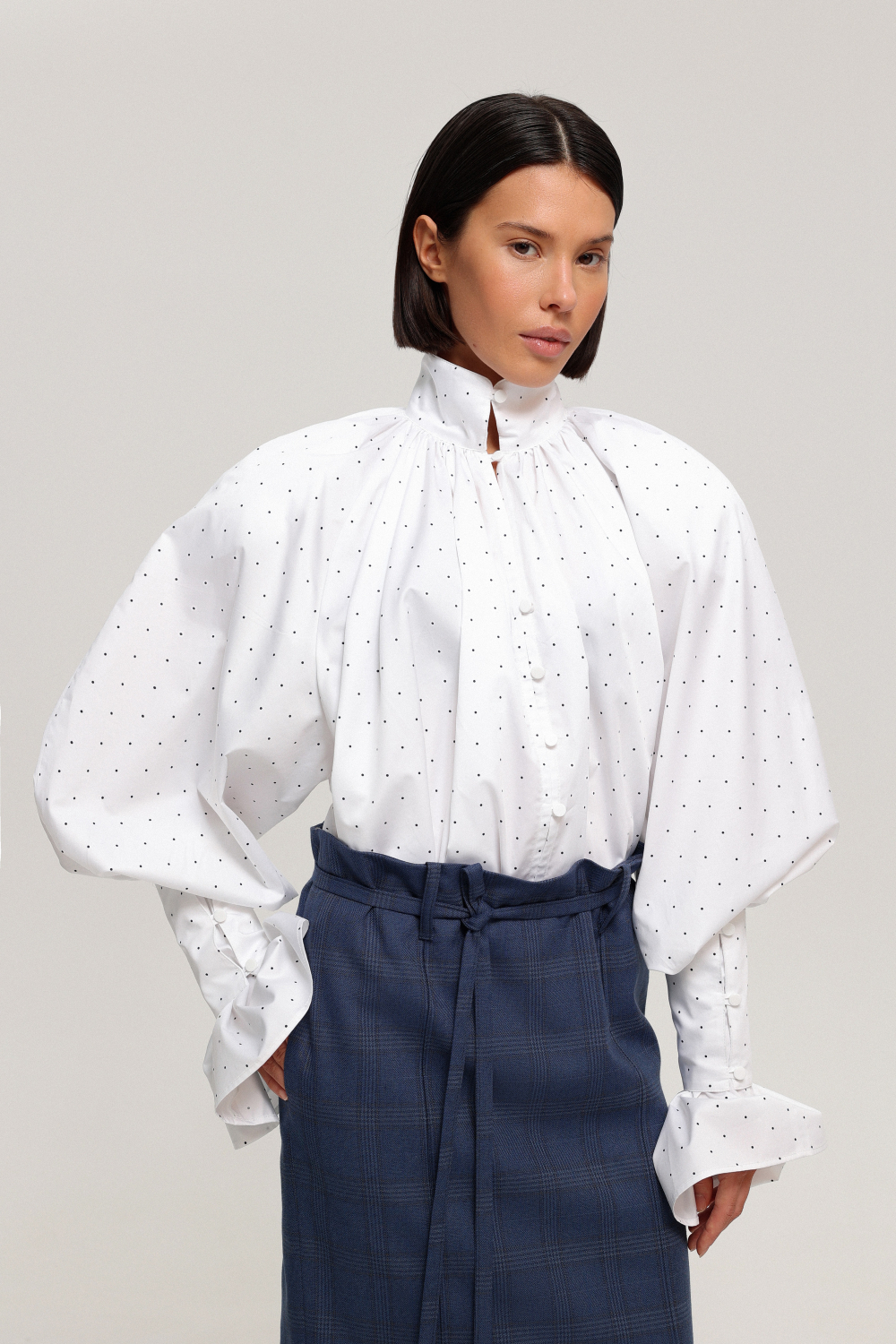 Блуза со съёмными манжетами