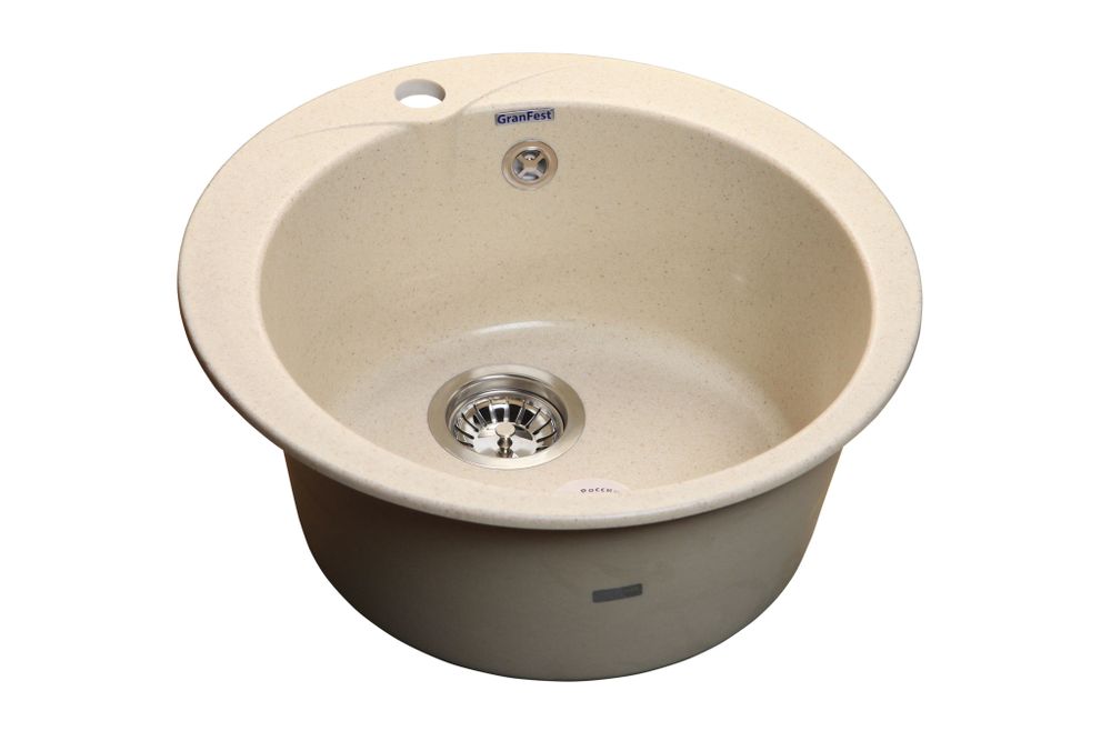 GRANFEST Мойка мрамор RONDO GF-R--480  D=480 мм  бежевый  арт.GF-