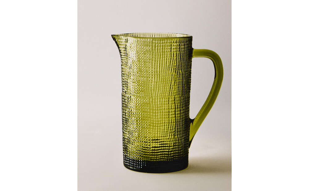 Zara Home кувшин из стекла, цвет зелёный, 20 см
