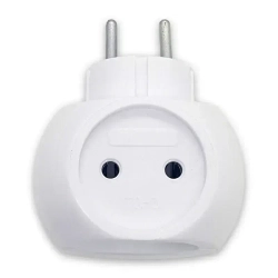 Тройник электрический, сетевой разветвитель, 3 розетки 250В 6А, белый, круглый