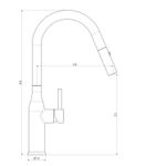 Смеситель для кухни 35к G4398-45 GAPPO нерж. сталь, высокий выдвижной излив, САТИН