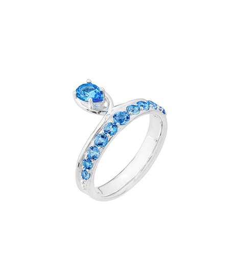 Кольцо из серебра со вставками из выращенной шпинели