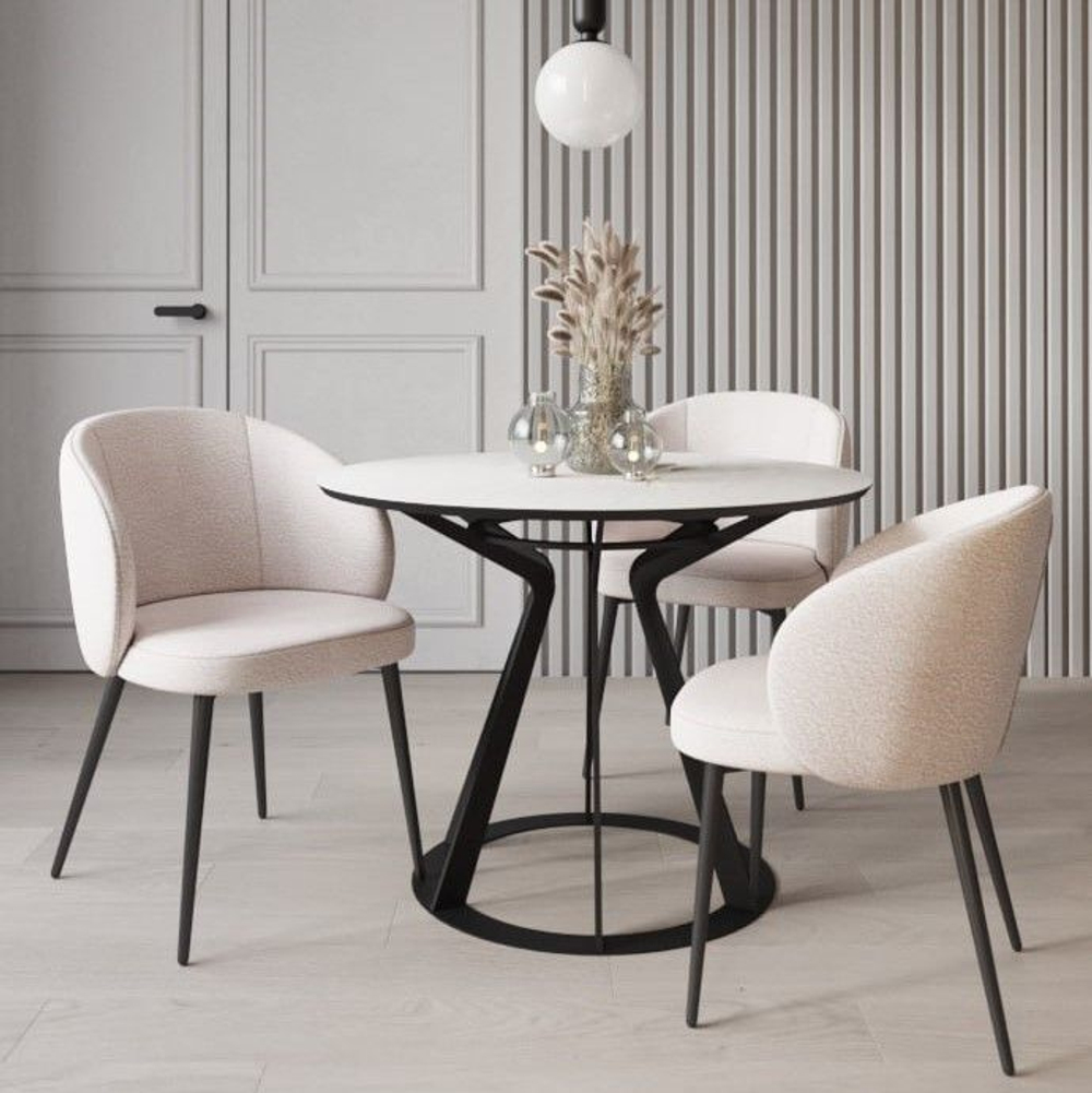 Стул Vito, букле белый / опора конус