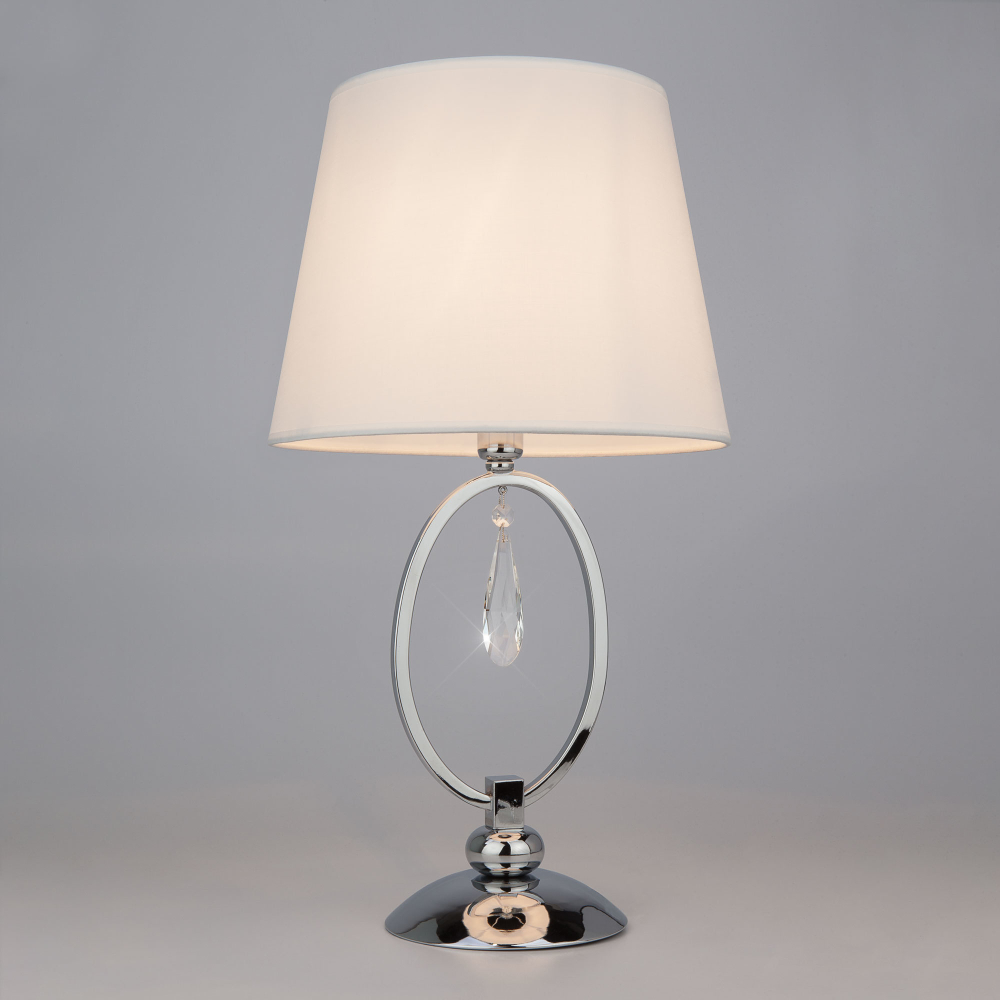 Настольная лампа 01055/1 хром/прозрачный хрусталь Strotskis