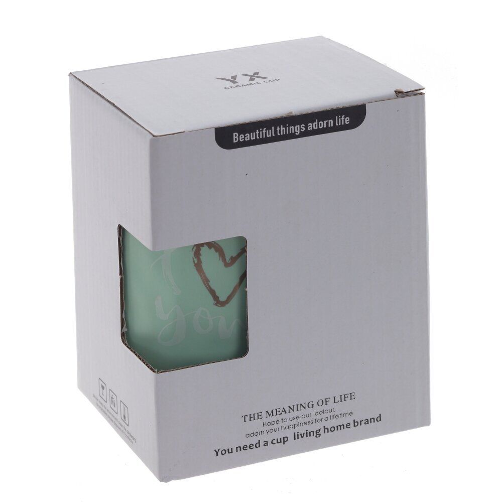 GAEM Кружка с крышкой и ложкой, 400 мл, L11 W8 H12,5 см, 4в.