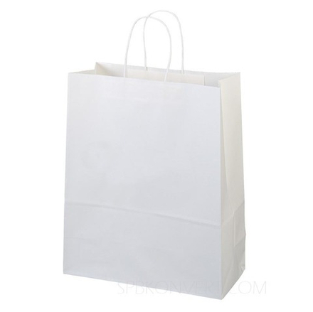 Пакет бумажный БЕЛЫЙ с Кручеными ручками ECO CarrBag 320*200*370 мм