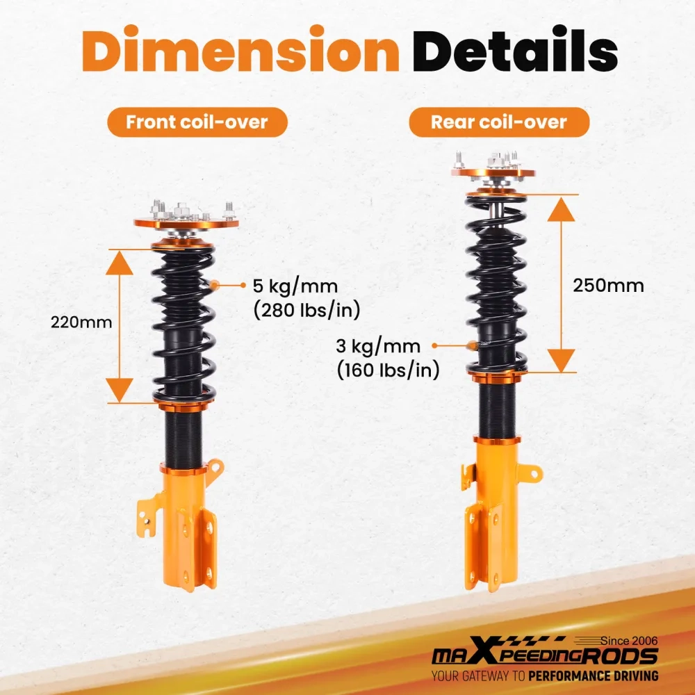 Комплект для автомобиля Toyota Camry 2007 -2011 Adjustable Height Shock Absorbers New Coilovers Kits lowering kit