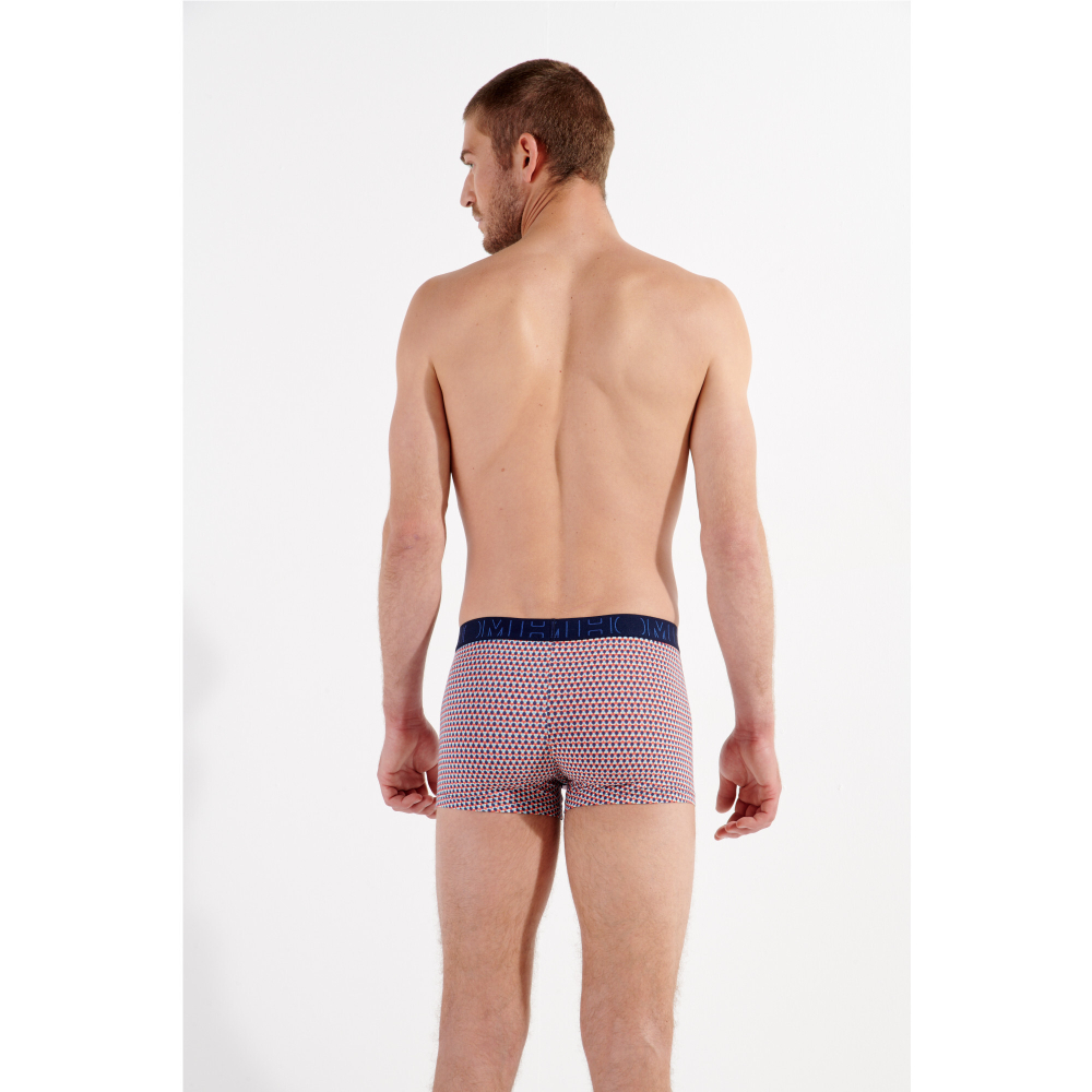 Мужские трусы боксеры набор из 3-х штук (1 шт темно-синие с принтом, 2 шт темно-синие) HOM GIANGI #2 Boxer Briefs 3p 402731_40T037