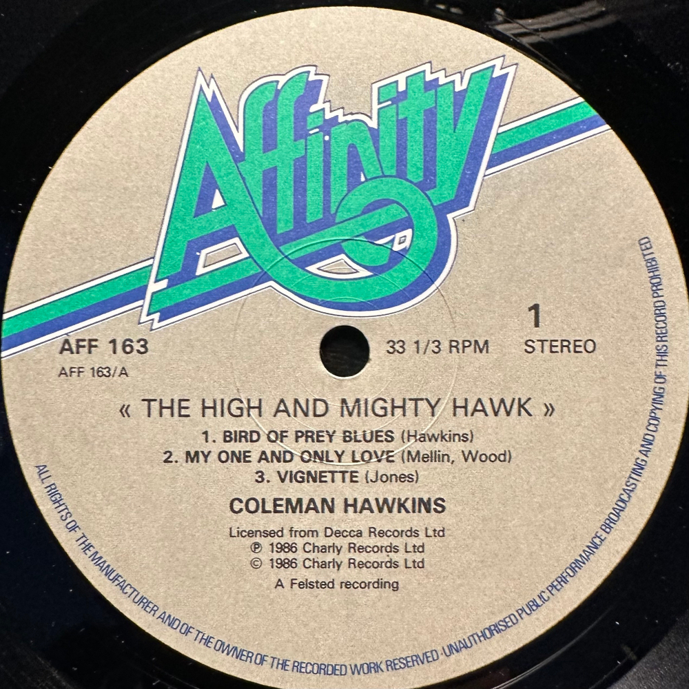 Coleman Hawkins - The High And Mighty Hawk (Англия 1986г.)