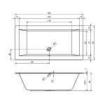Акриловая ванна Riho LUGO 180x90 (с тонким бортом)