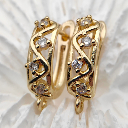 Швензы с фианитами 19,5х13,5 мм