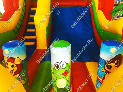 Батут с горкой "В гостях у жирафа", 8*4*5 м