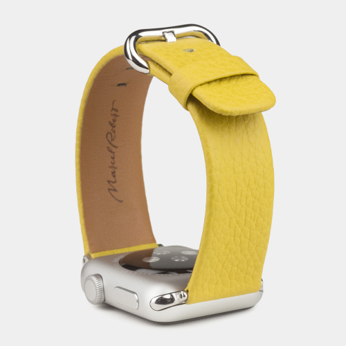 Ремешок для Apple Watch 40/41/42 mm из кожи теленка, желтого цвета