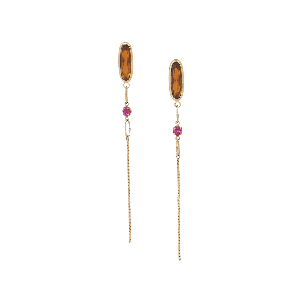 Серьги Franck Herval, Emy, со стразами и кристаллом, FH26.1-12-69971 (оранжевый)