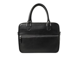 Деловая сумка из натуральной кожи "Alverio Black"