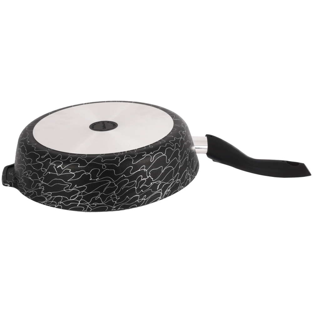 Сковорода глубокая 28см со съемной ручкой и стекл. крышкой «Грация» (черный/серебро) сгчс282а