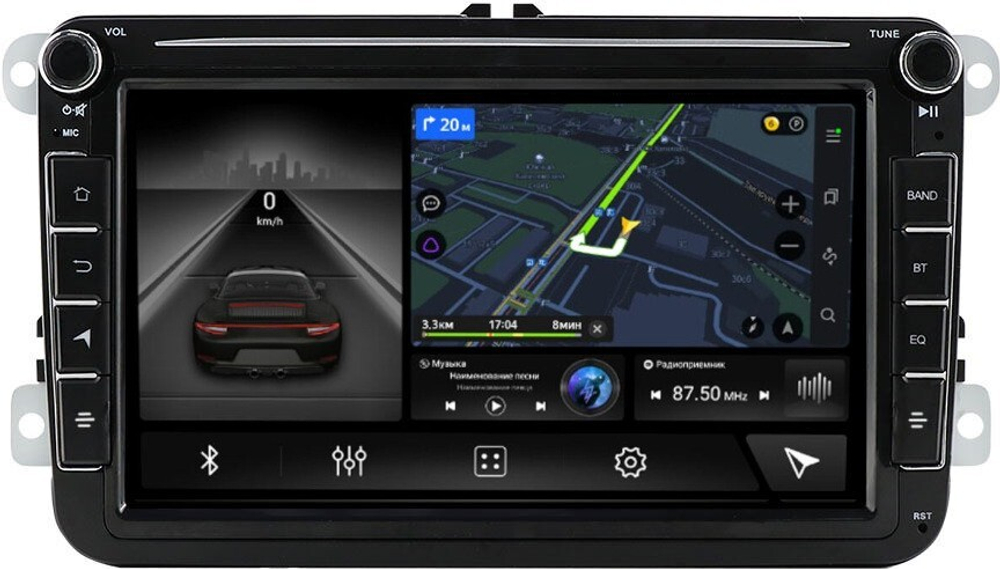 Магнитола Volkswagen T5, T6, Tiguan, Passat, Polo, Jetta, Amarok, Golf и др., Skoda Fabia, Rapid - Canbox (кнопки и крутилки) Android 10, ТОП процессор, Carplay, 4G SIM-слот