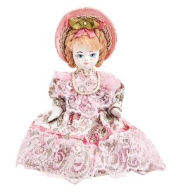 RK-977 Кукла малая «Маленькая барышня в ситцевом платье»