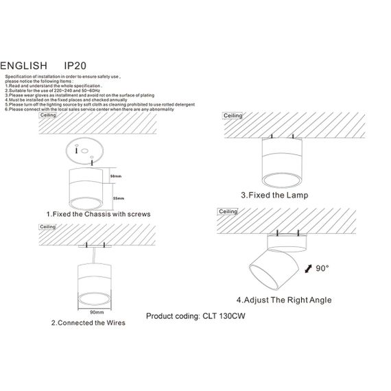 Светодиодный спот Crystal Lux CLT 130CW BL