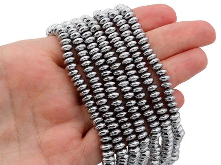 Нить бусин из гематита, рондель 6мм