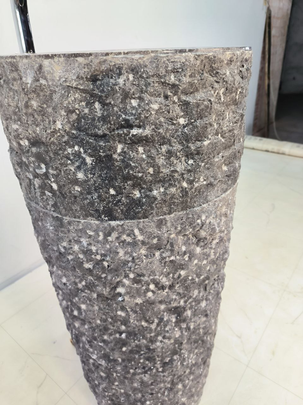 Раковина напольная из мрамора Pedestal Grey Marmo MN-65925 40х40х90 из натурального камня