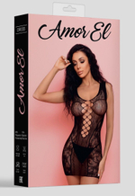 Эротическое мини-платье с глубоким круглым вырезом