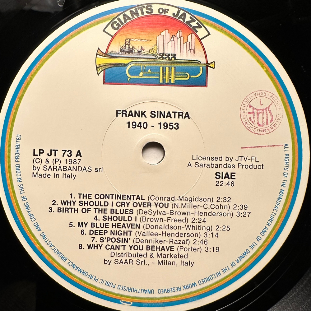 Frank Sinatra ‎– Swings (Италия 1987г.)