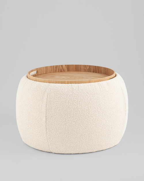 Пуф-столик Люкке с ящиком бежевый