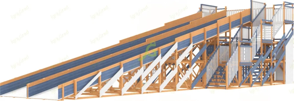 Зимняя горка IgraGrad Snow Fox, скат 18 м мод.2