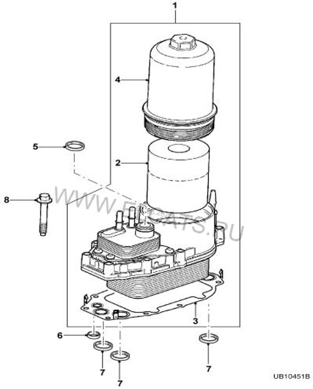 Корпус масляного фильтра с теплообменником в сборе для Jaguar, Land Rover / RVLT-LR040738