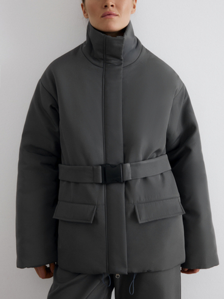 Пуховик зимний, цвет графитовый