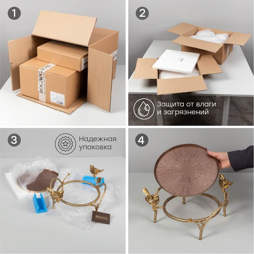 Фруктовница-конфетница Терра (поднос) Айвори Синий