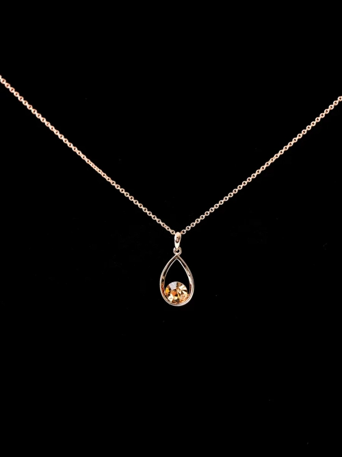Кулон-капля Белла с кристаллом Swarovski шампань