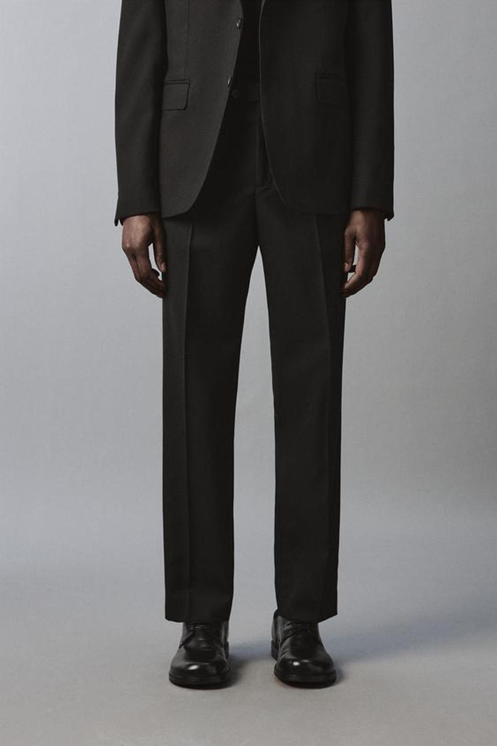 ZARA КОСТЮМНЫЕ БРЮКИ ИЗ 100% ШЕРСТИ, ЧЕРНЫЙ