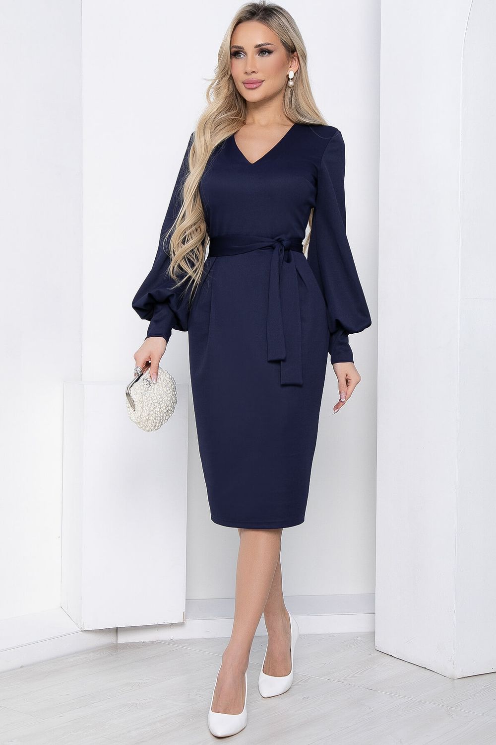 Платье "Безупречный силуэт" синее П8590 LT Collection