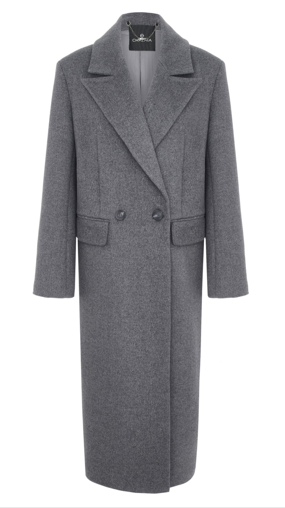Пальто из шерсти серое