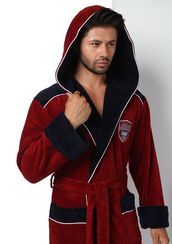 Халат мужской с капюшоном Atletic Sport бордовый 2810  Nusa Турция