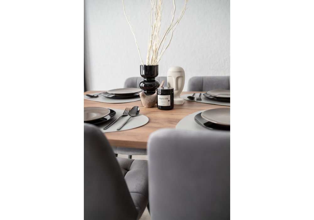 Стол деревянный Woodville Лиман 117 х 77 дуб крафт табачный, черный матовый, ножки черные