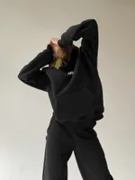 Худи ONE TWO "BASIC" Начес Черный