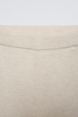 ZARA БРЮКИ ИЗ РЕЛЬЕФНОГО ТРИКОТАЖА, СВЕТЛО-БЕЖЕВЫЙ