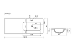 Раковина накладная мебельная CERAMICANOVA Grace прямоугольная 1210x457x137 с чашей справа и отверстием под смеситель цвет белый CN7021