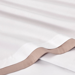 Постельное белье 2 спальное евро Сlaire&Caroll Lili белый с бежевым кантом