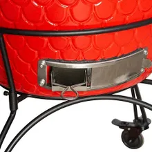 Керамический угольный гриль DinoEgg Classic Red, 46 см, с ножками и столиками