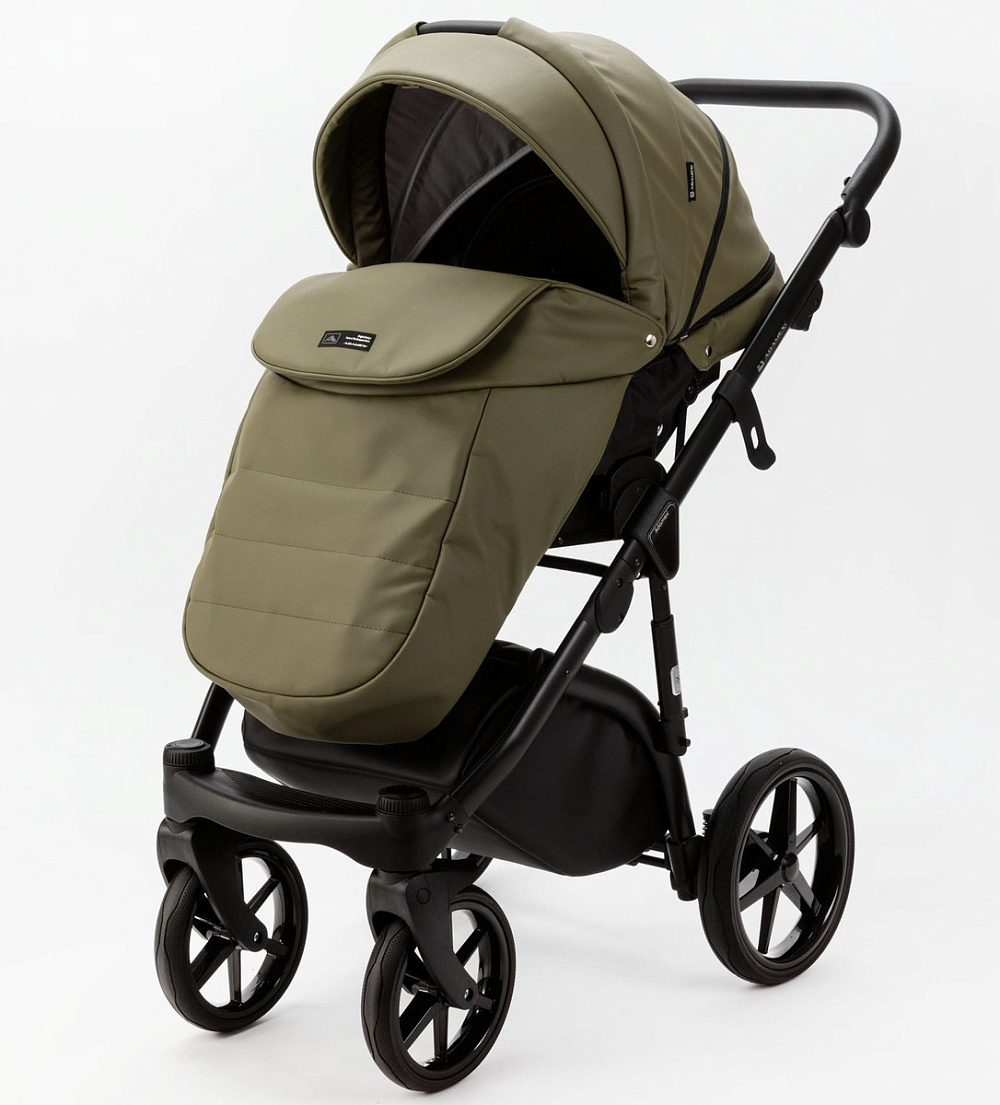 Детская коляска Adamex Nola Deluxe 3 в 1 N-SA21 (ХАКИ КОЖА)