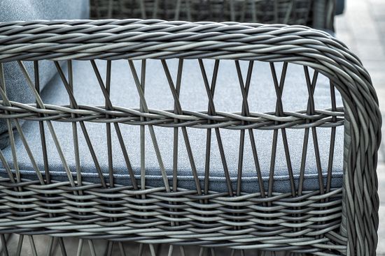 "Цесена" обеденная группа плетеная из искусственного ротанга, цвет графит