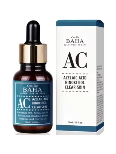 Интенсивная сыворотка против акне Cos De Baha Azelaic Acid Hinokitiol Clear Skin,30 мл