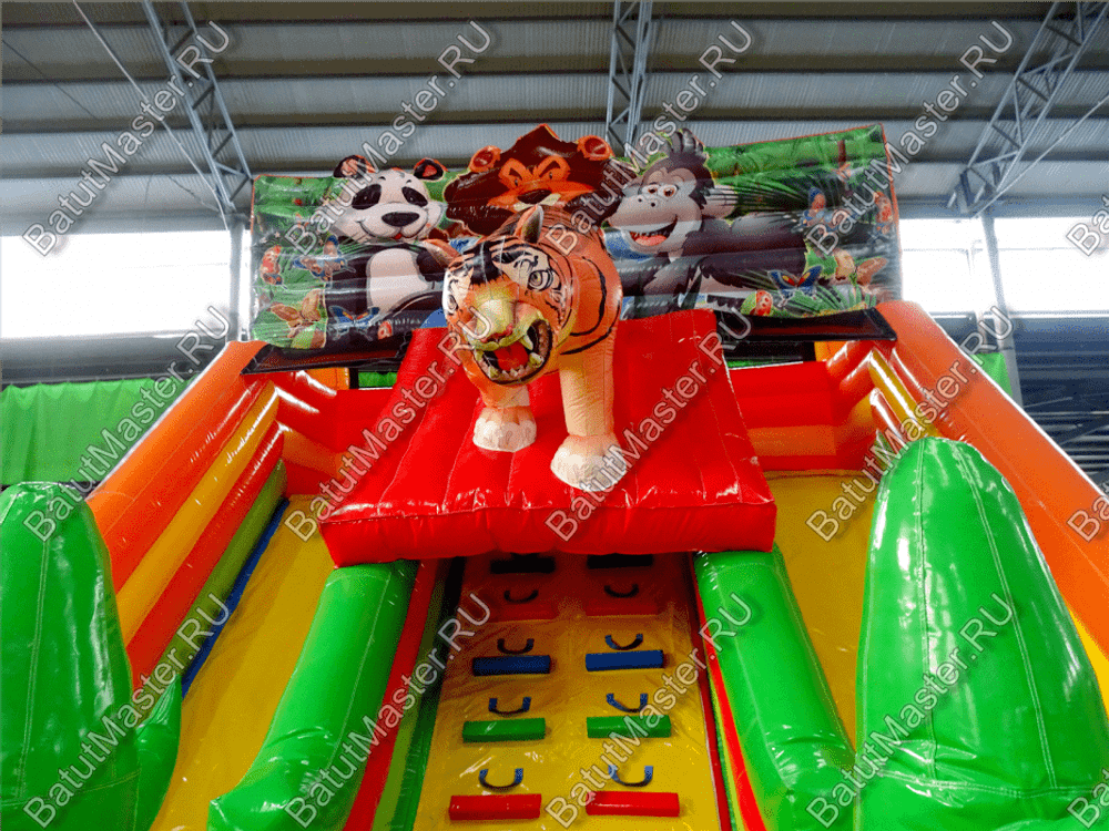 Детский надувной батут-горка "Зов тигра", 8*5*6 м