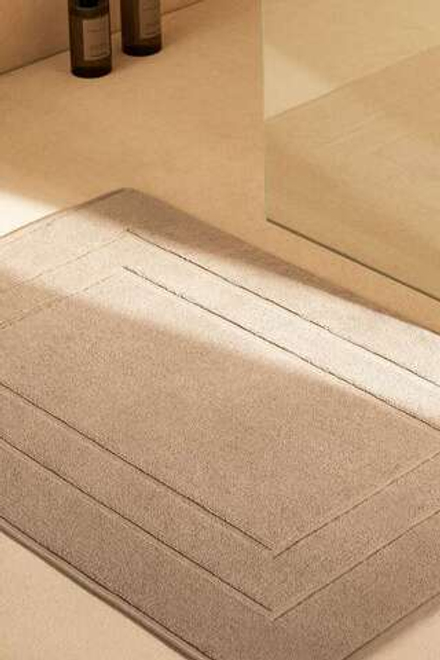 ZARA HOME ХЛОПКОВЫЙ НЕСКОЛЬЗЯЩИЙ КОВРИК ДЛЯ ВАННОЙ, БЕЖЕВЫЙ