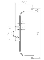 Профиль Gola-X горизонтальный, С-формы, 5000мм, черный матовый, AQ