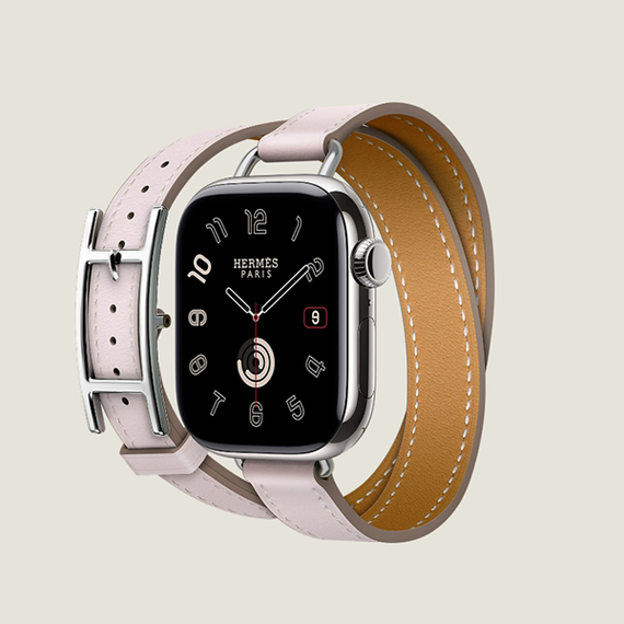 Apple Watch Series 10 Hermes 42 mm Attelage Double Tour Hapi (Mauve Pale)